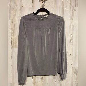 NWT Lucky Brand Grey Peasant Blouse Small